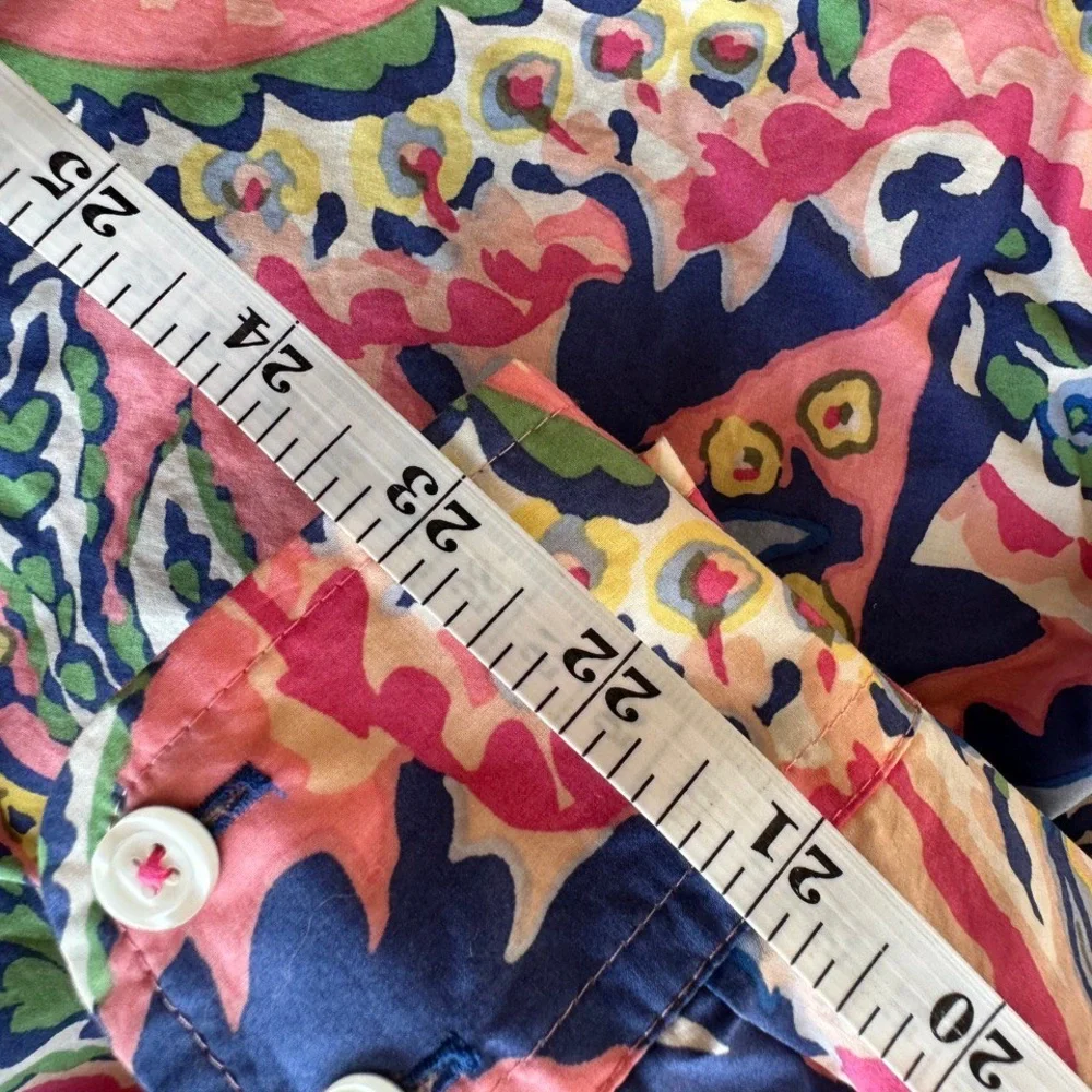 Talbots Woman Shirt Top Plus Size 2X Floral Paisley Button Up - Picture 5 of 9